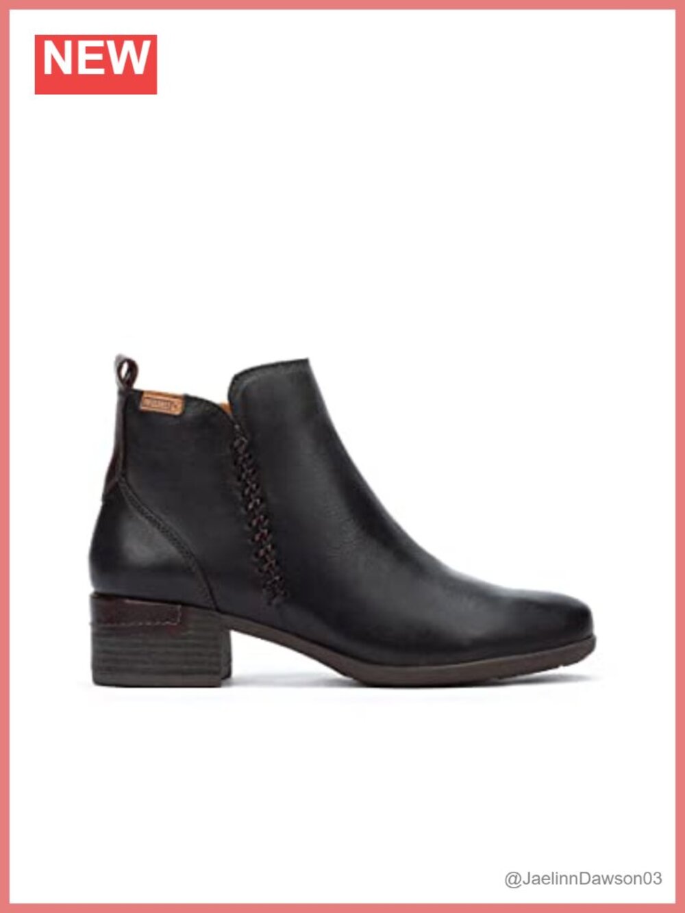 PIKOLINOS Malaga Leather Heeled Ankle Boots Zip Closure Mid Heel